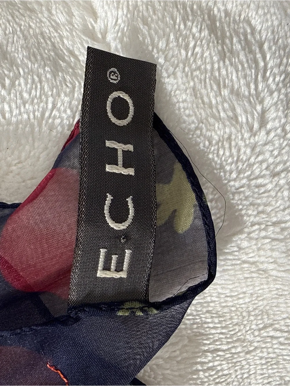 Vintage Echo Fall Leaves Embroidered Square Neck Scarf 21